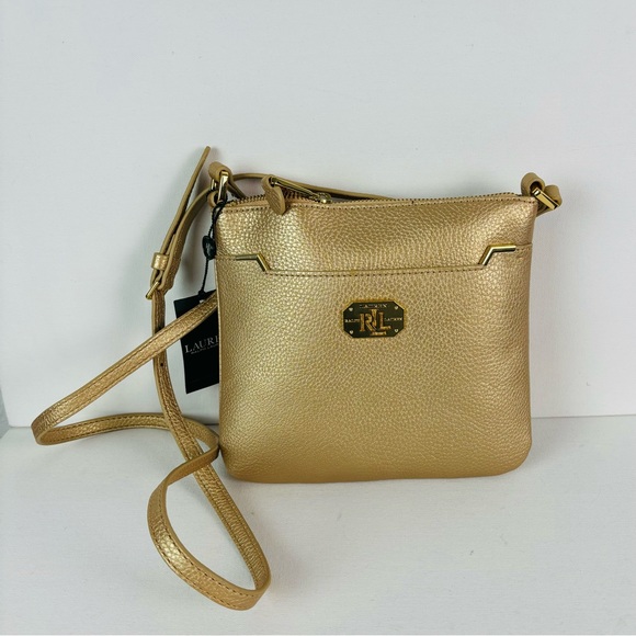 Lauren Ralph Lauren Handbags - NWT Lauren Ralph Lauren “Arcadia II” gold mine color crossbody